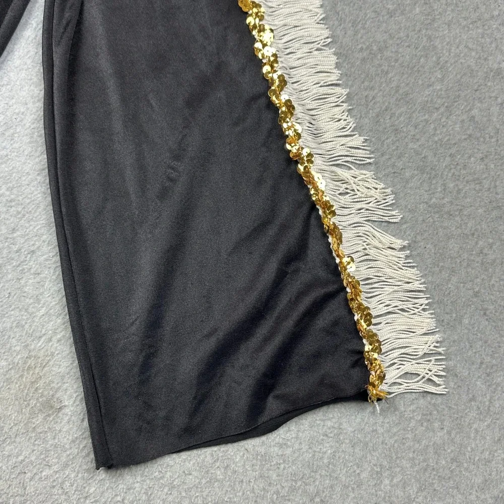 Kids Western Cowgirl Dance Costume Jumpsuit Gold Sequin Fringe Stars Black Red